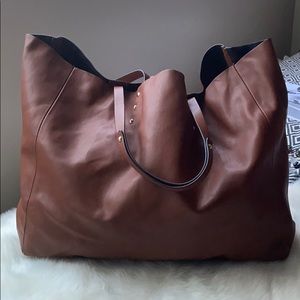 Zara brown tote shopper bag NWOT
